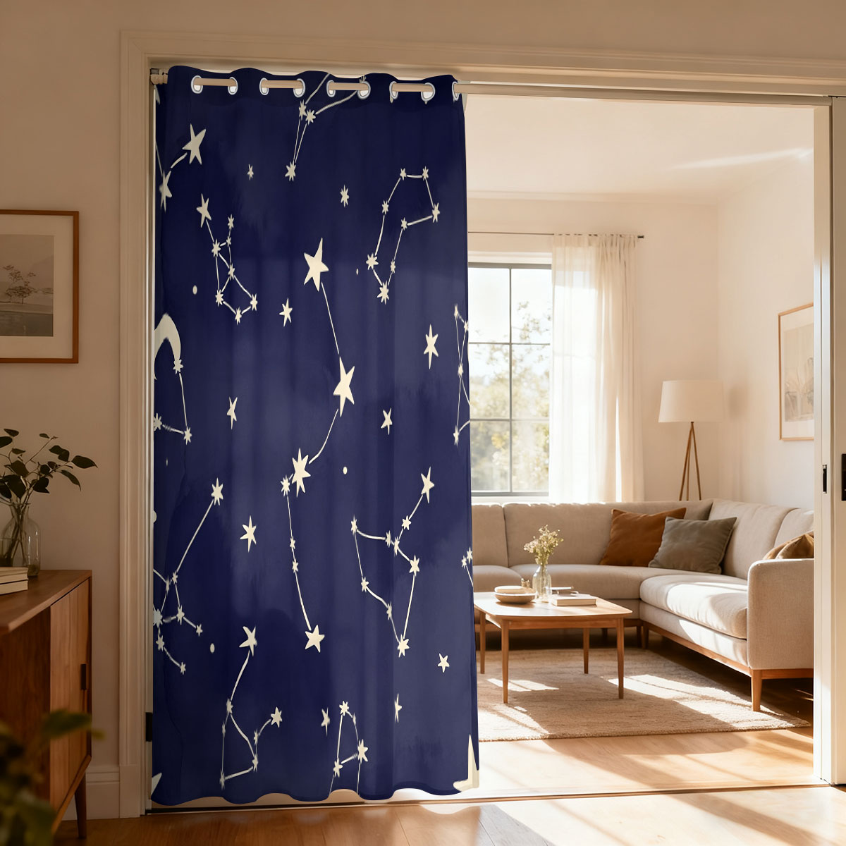Home Decor Curtain - 1 rideau rétro à motif floral