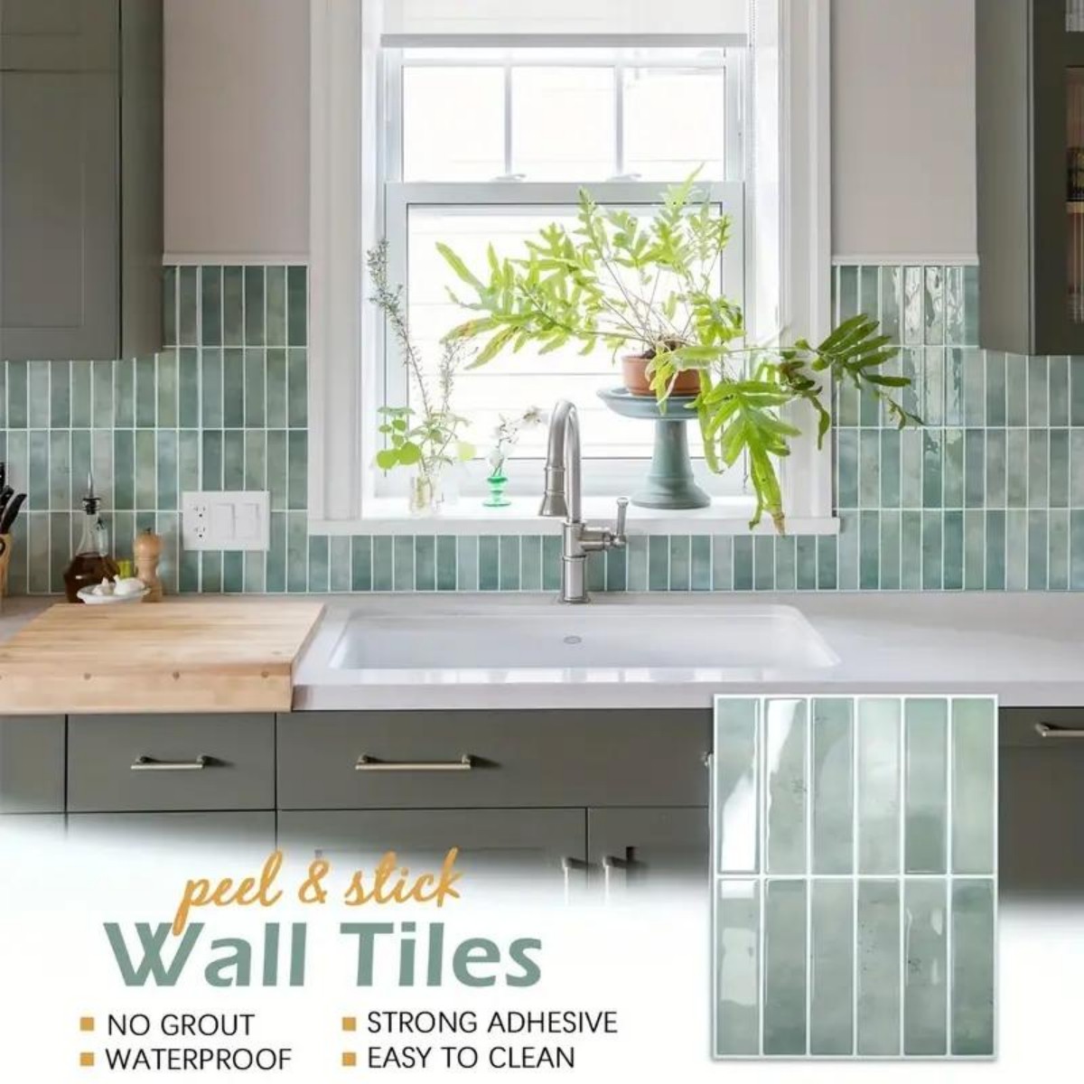 Home Decor Wall Molding - Autocollants de carrelage colorés auto-adhésifs 22,9x29cm,