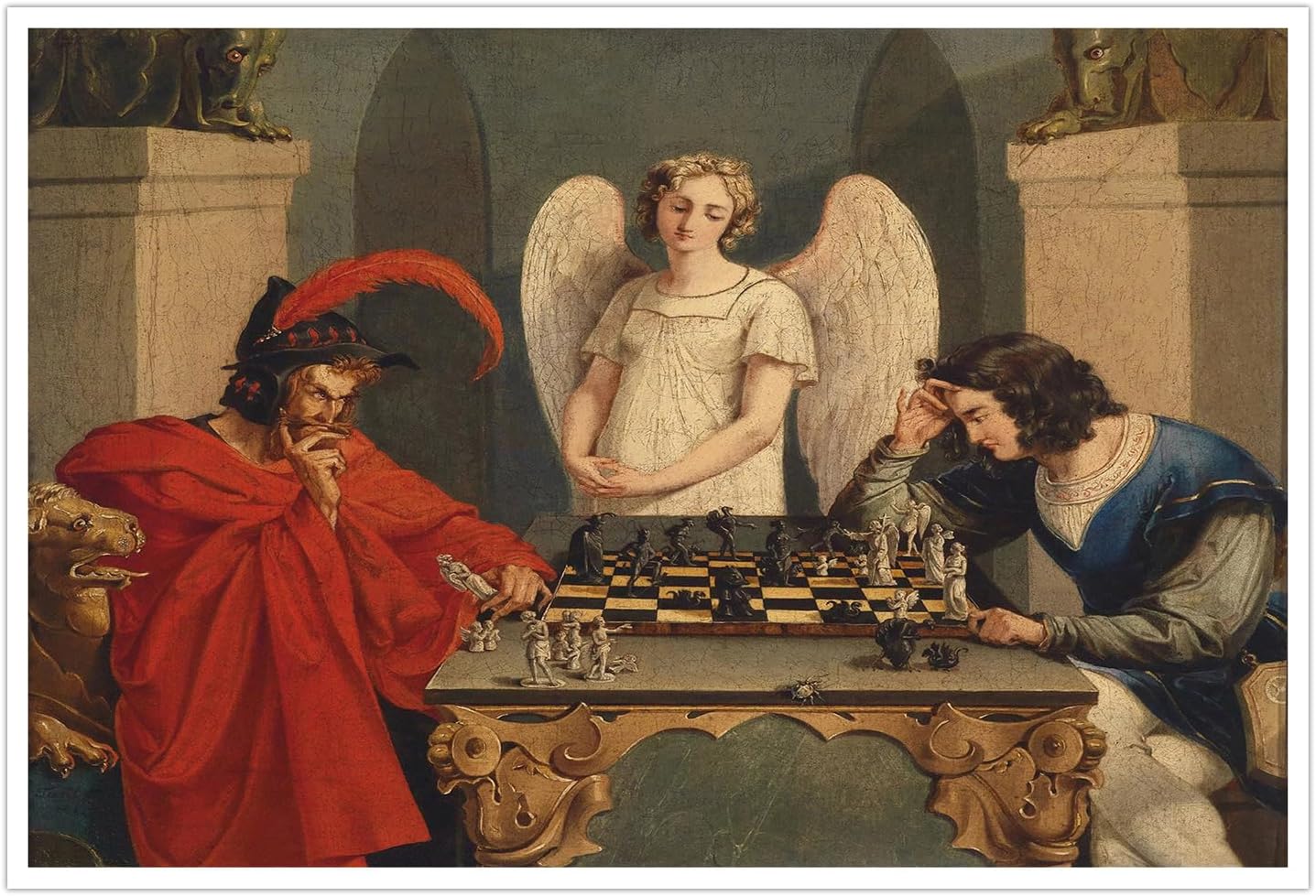Geometric Wall Art - IUHYVMSM Vintage Faust et Mephistopheles jouant