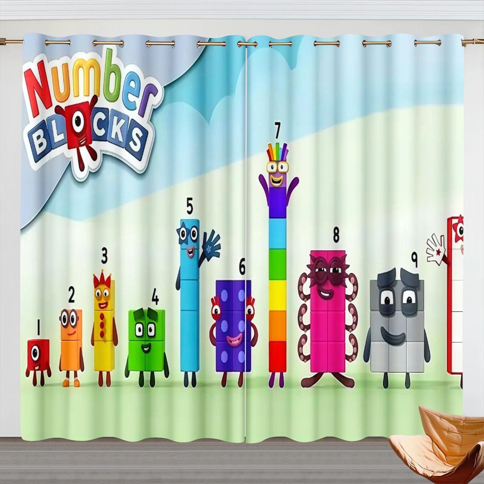 Home Decor Curtain - Rideaux de dessin animé Numberblocks, rideaux