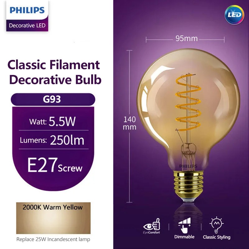 Lampe LED Philips G93 à filame - Philips Bulb Led Classic avis et prix