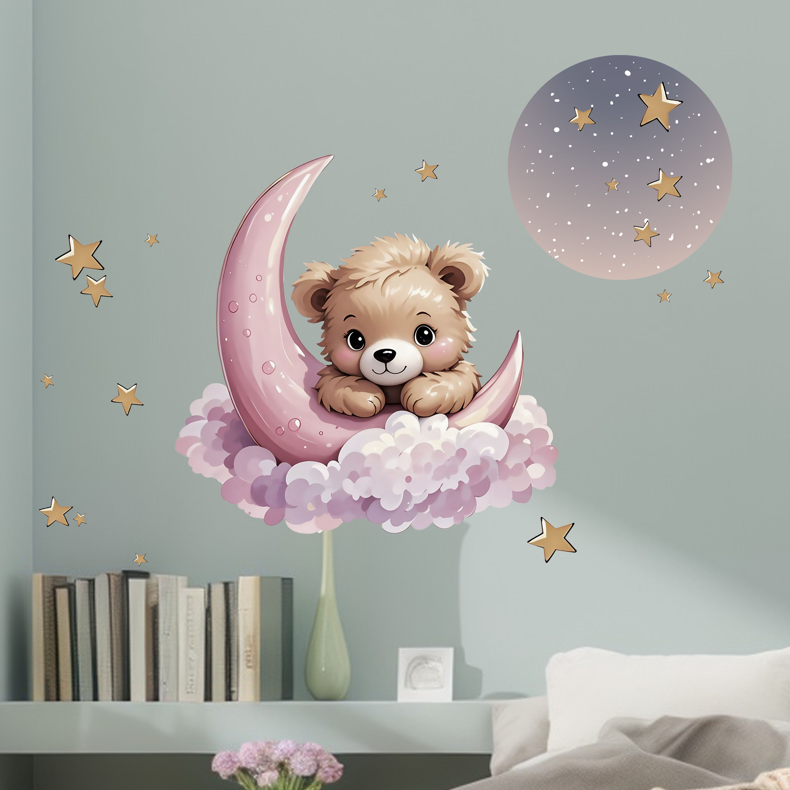 Nouveauté ours étoile lune nui - Home Decor Scrap avis et prix
