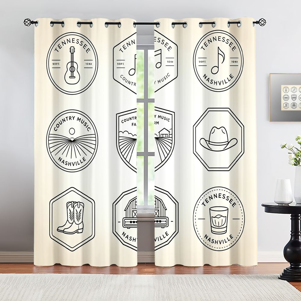 Rideaux sur le thème de la mus - Home Decor Curtain avis et prix