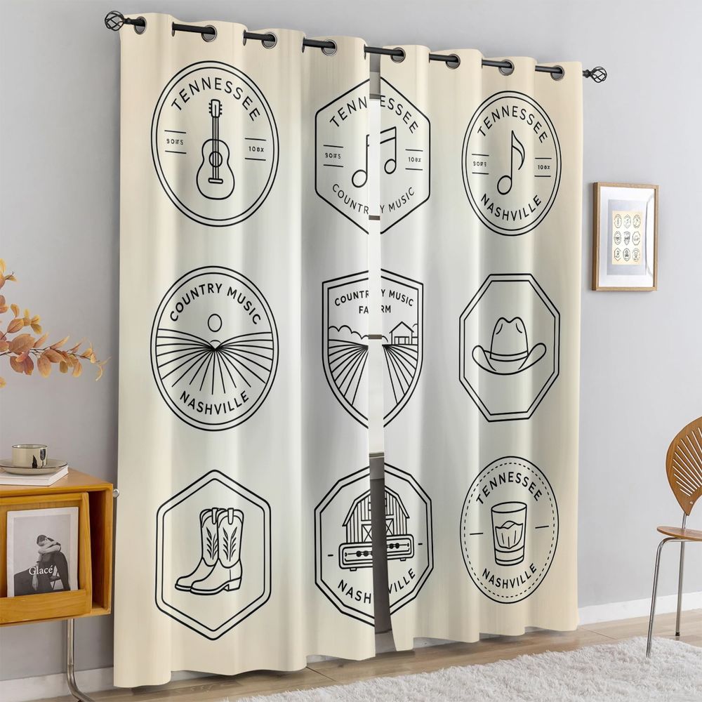 Rideaux sur le thème de la mus - Home Decor Curtain avis et prix