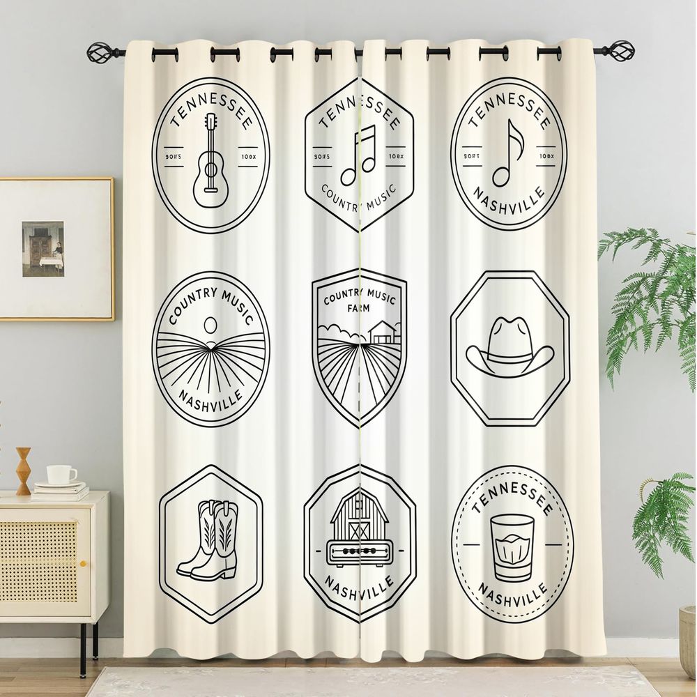 Rideaux sur le thème de la mus - Home Decor Curtain avis et prix