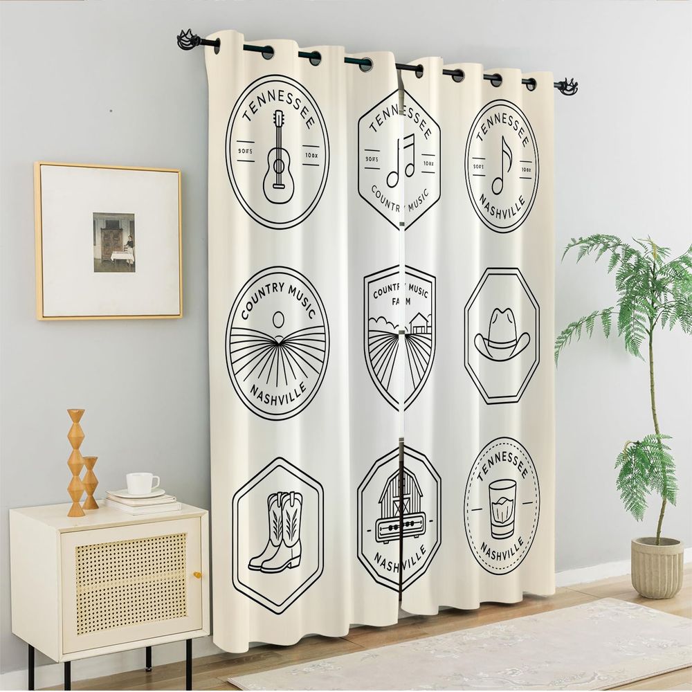 Rideaux sur le thème de la mus - Home Decor Curtain avis et prix