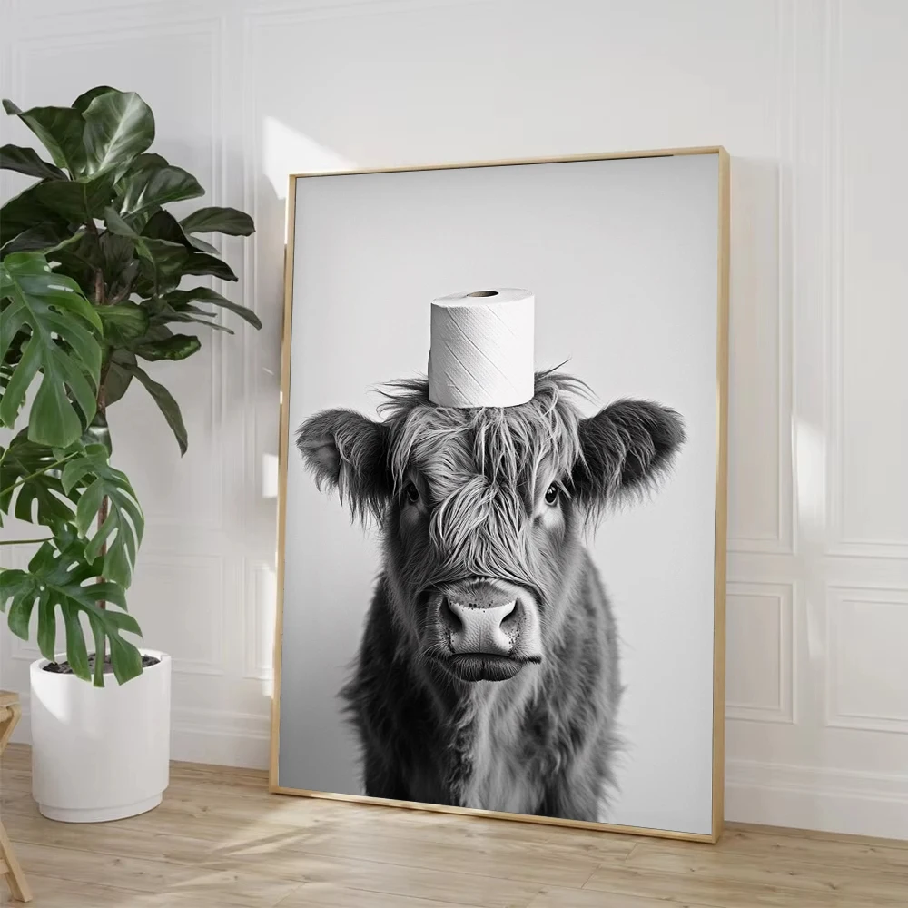 Affiche sur toile avec vache d - Home Decor Scrap avis et prix