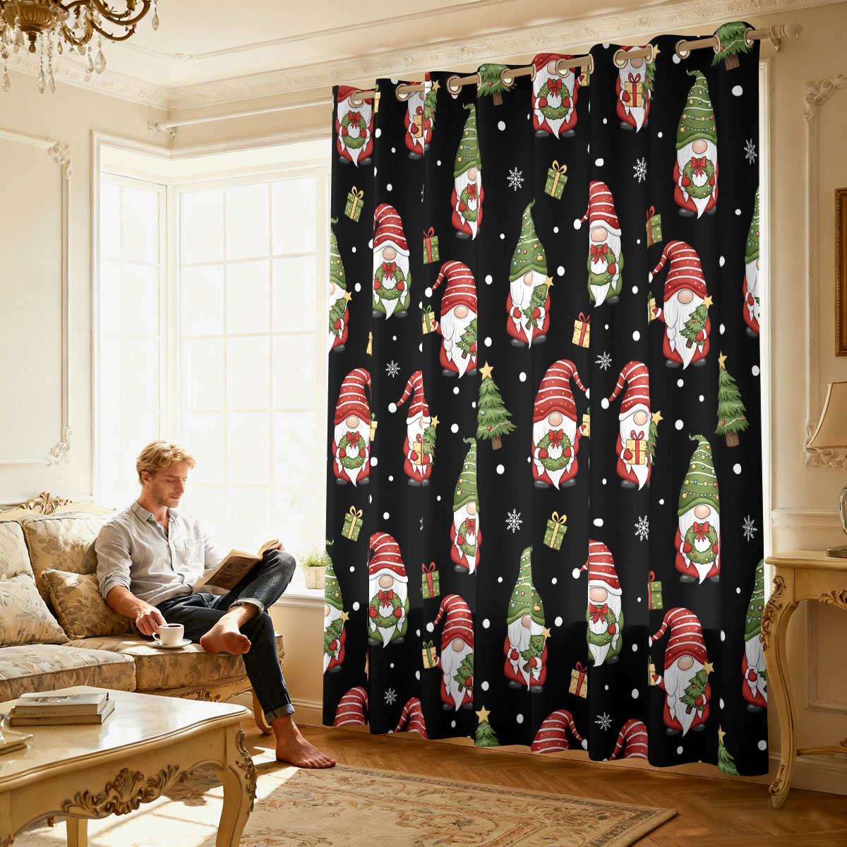 Rideau à boucle unique imprimé - Home Decor Curtain avis et prix